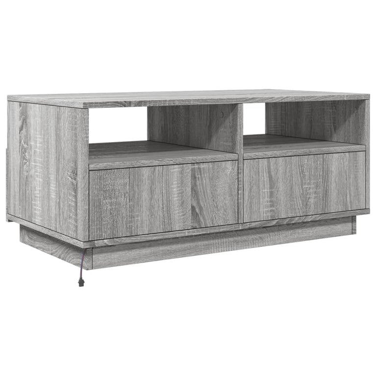 Salontafel met LED-verlichting 90x49x40 cm grijs sonoma eiken