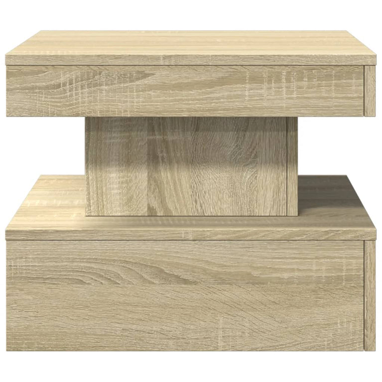 Salontafel met LED-verlichting 50x50x40 cm sonoma eiken