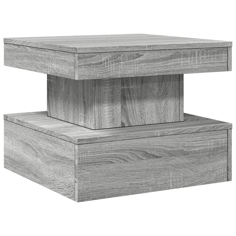 Salontafel met LED-verlichting 50x50x40 cm grijs sonoma eiken