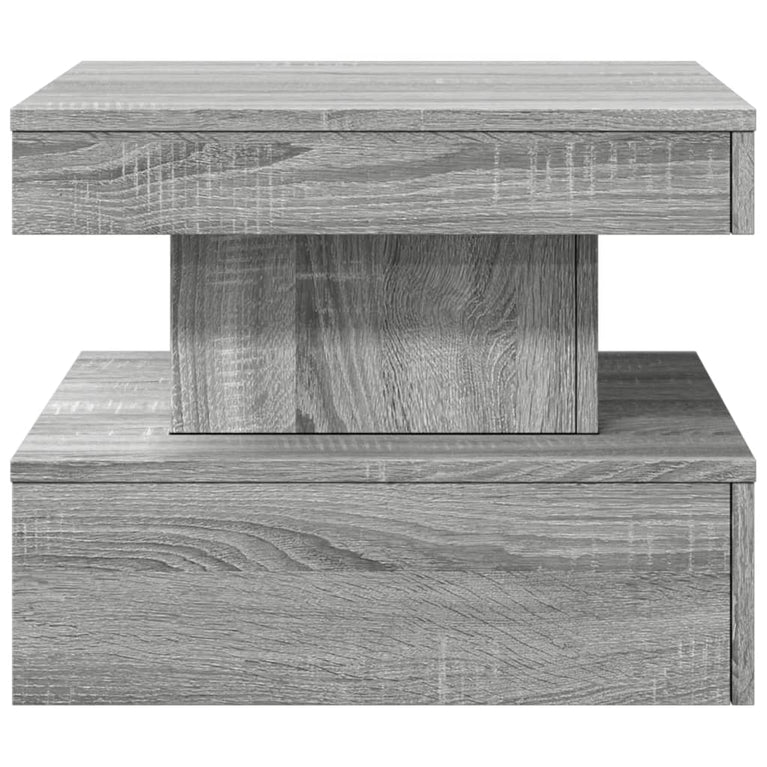 Salontafel met LED-verlichting 50x50x40 cm grijs sonoma eiken