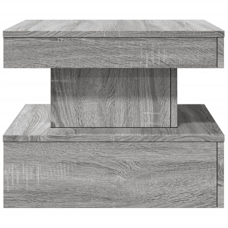 Salontafel met LED-verlichting 50x50x40 cm grijs sonoma eiken