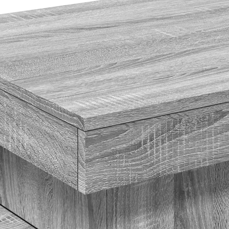 Salontafel met LED-verlichting 50x50x40 cm grijs sonoma eiken
