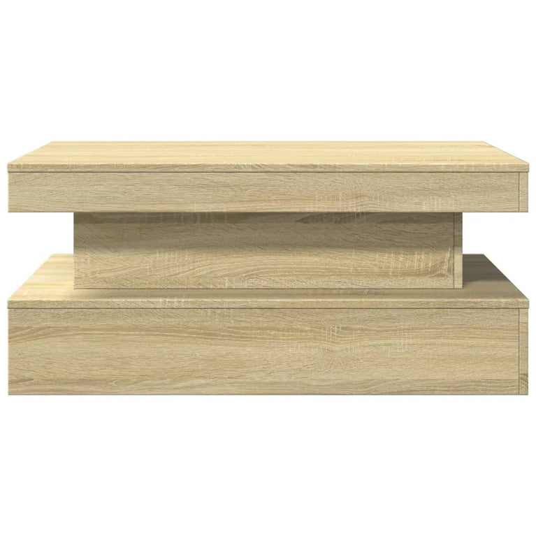 Salontafel met LED-verlichting 90x50x40 cm sonoma eikenkleurig