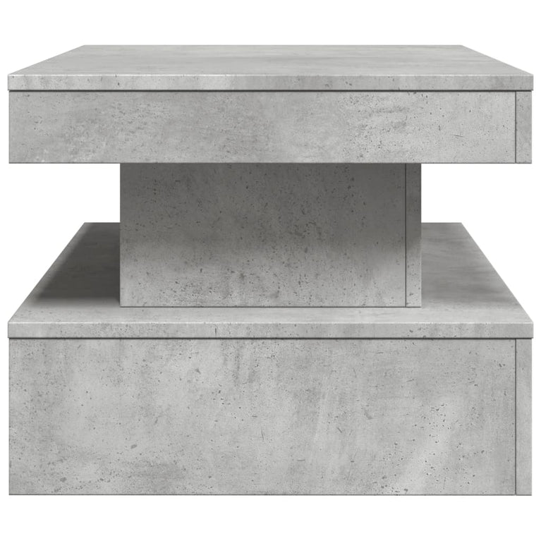 Salontafel met LED-verlichting 90x50x40 cm betongrijs