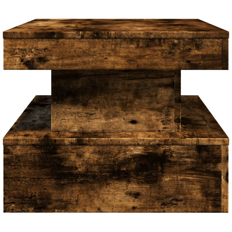 Salontafel met LED-verlichting 90x50x40 cm gerookt eikenkleurig