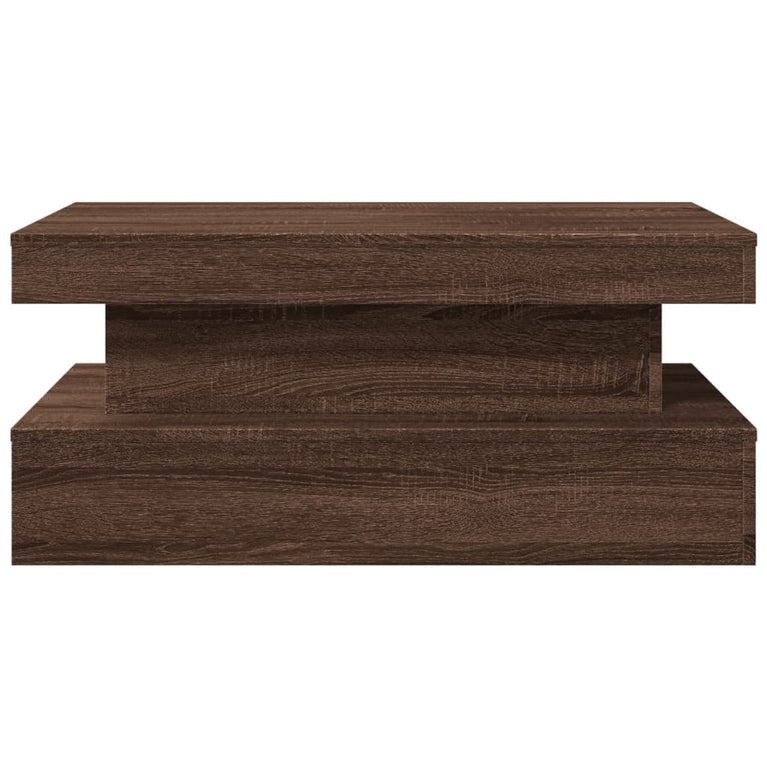 Salontafel met LED-verlichting 90x50x40 cm bruineikenkleurig