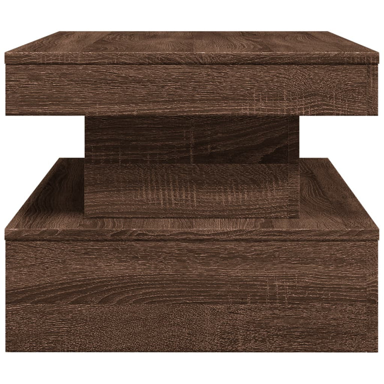Salontafel met LED-verlichting 90x50x40 cm bruineikenkleurig