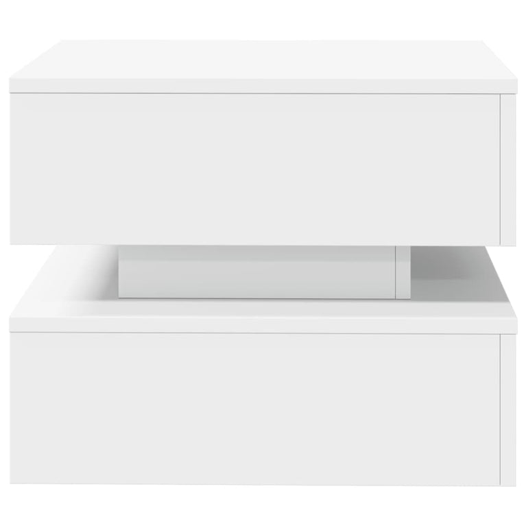Salontafel met LED-verlichting 50x50x40 cm wit