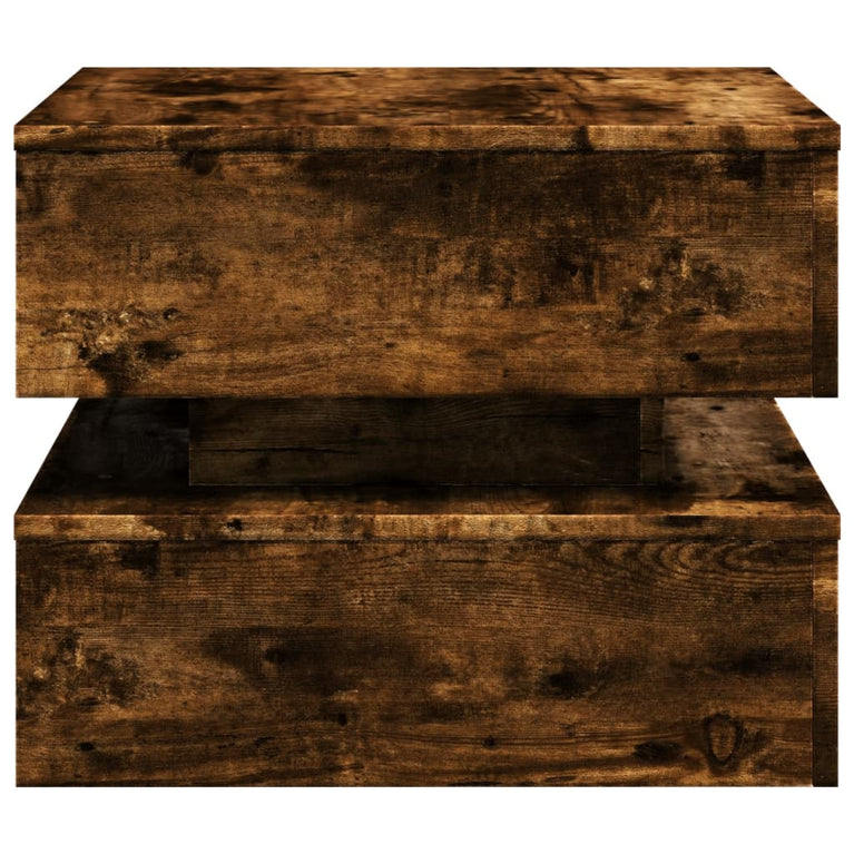 Salontafel met metalen poten 50x50x40 cm gerookt eikenkleurig