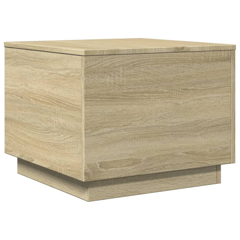 Salontafel met LED-verlichting 50x50x40 cm sonoma eiken