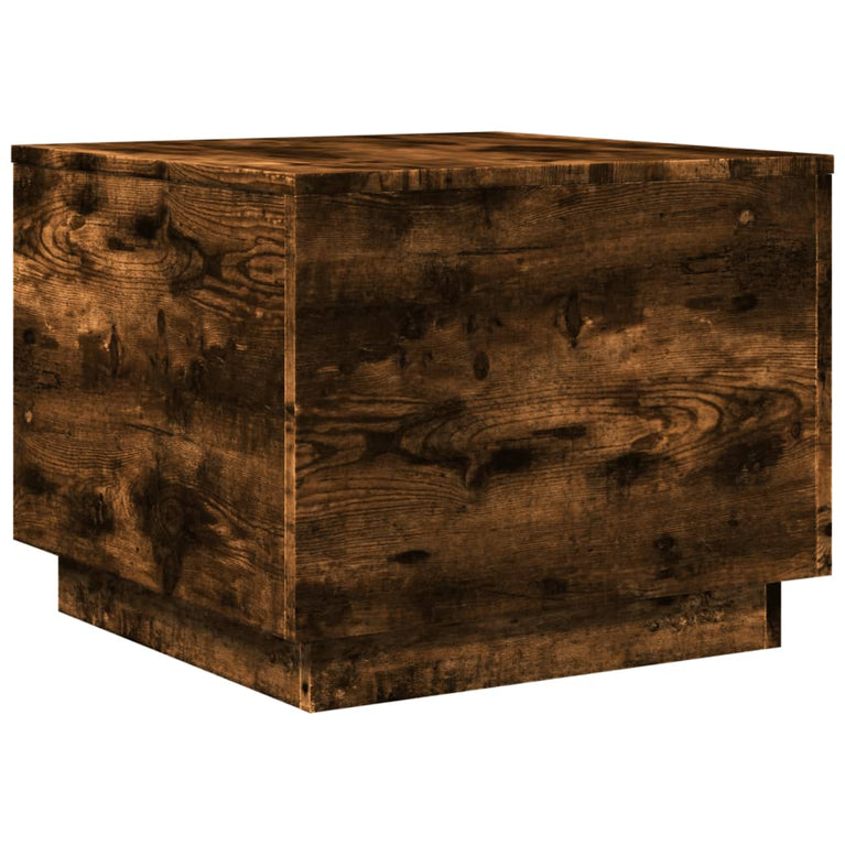 Salontafel met metalen poten 50x50x40 cm gerookt eikenkleurig