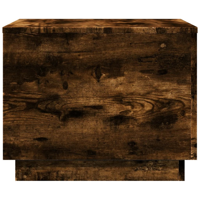 Salontafel met metalen poten 50x50x40 cm gerookt eikenkleurig