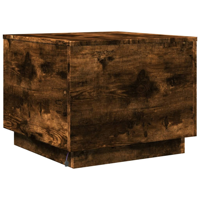 Salontafel met metalen poten 50x50x40 cm gerookt eikenkleurig