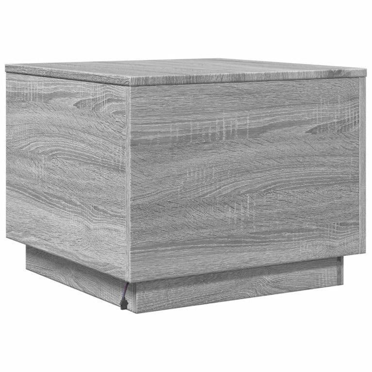 Salontafel met LED-verlichting 50x50x40 cm grijs sonoma eiken