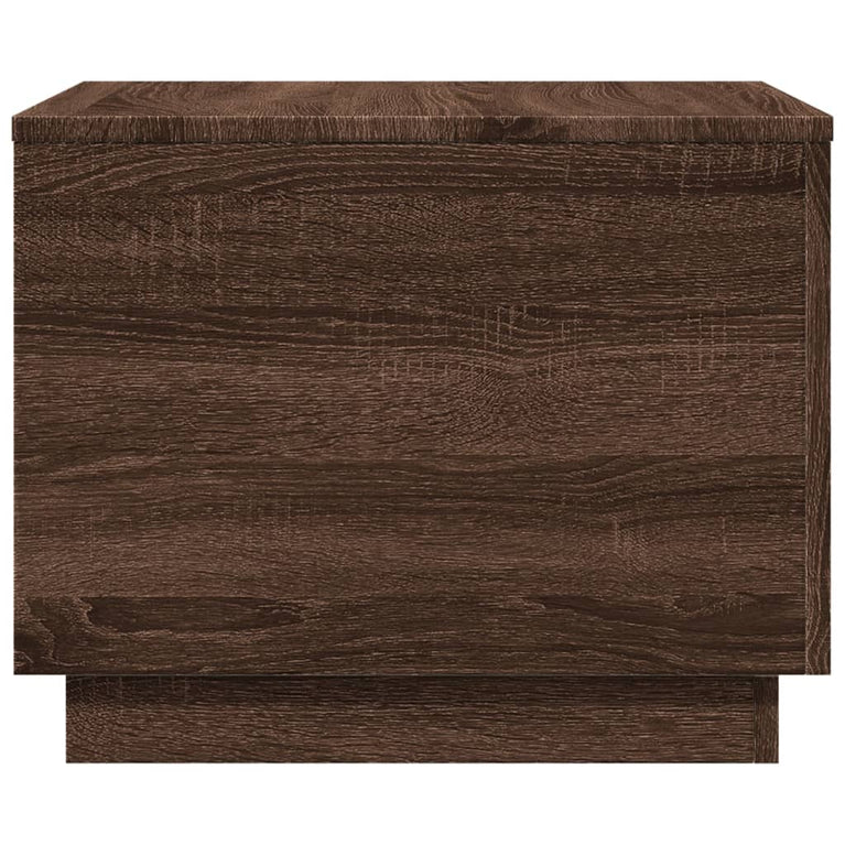 Salontafel met LED-verlichting 50x50x40 cm bruin eikenkleur