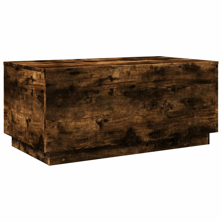 Salontafel met LED-verlichting 90x50x40 cm gerookt eikenkleurig
