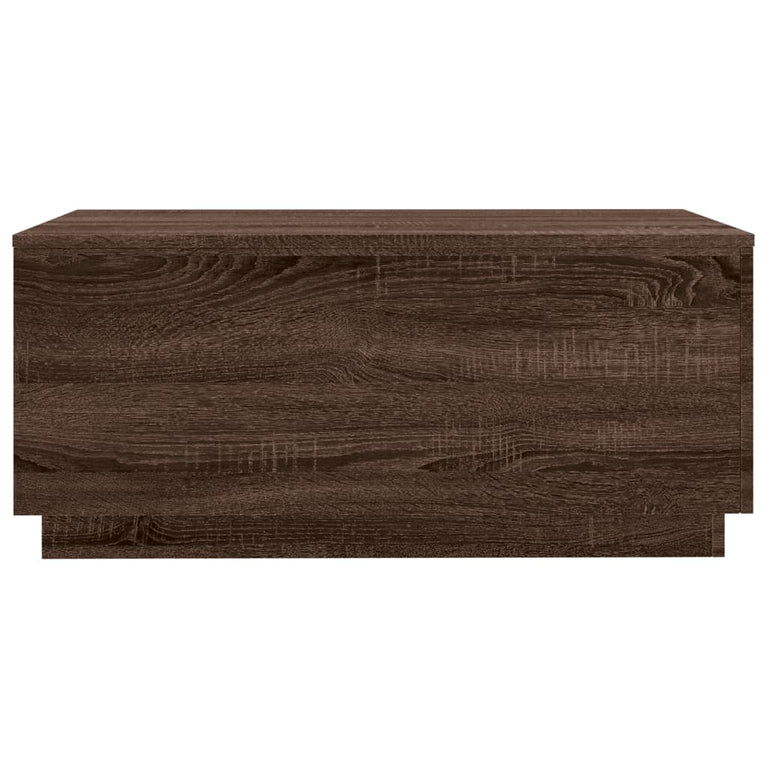 Salontafel met LED-verlichting 90x50x40 cm bruineikenkleurig