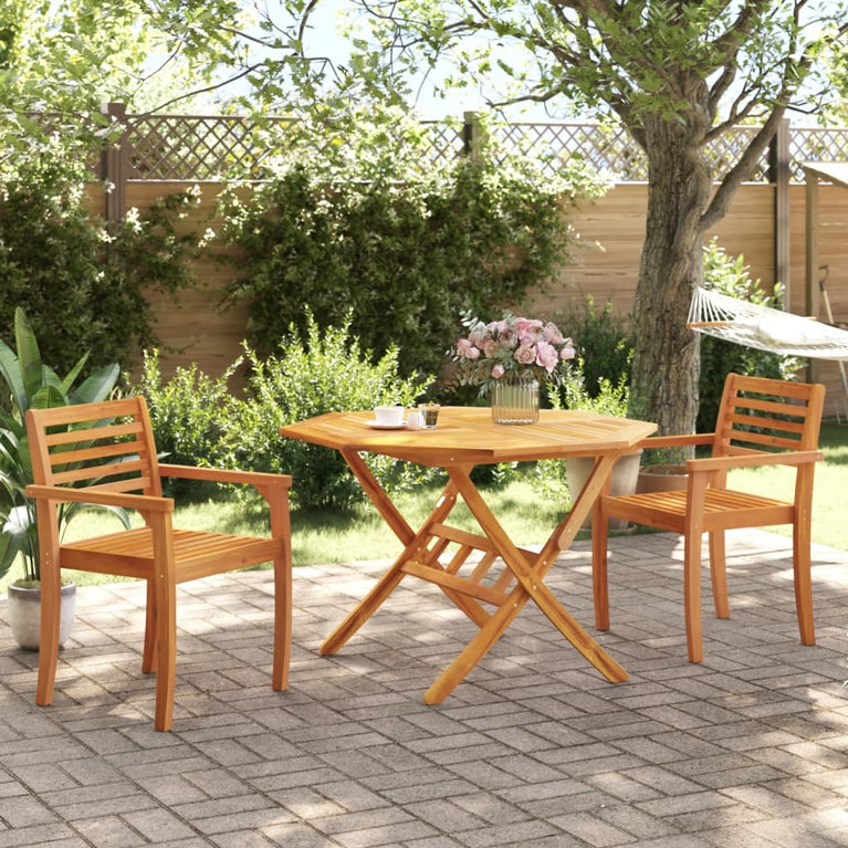 Tuintafel inklapbaar Ø110x75 cm massief acaciahout