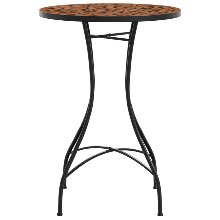 Bistrotafel mozaïek Ø50x70 cm keramiek terracottakleurig