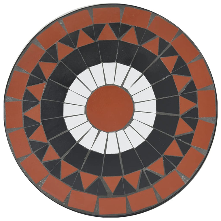 Bistrotafel mozaïek Ø50x70 cm keramiek terracottakleurig en wit