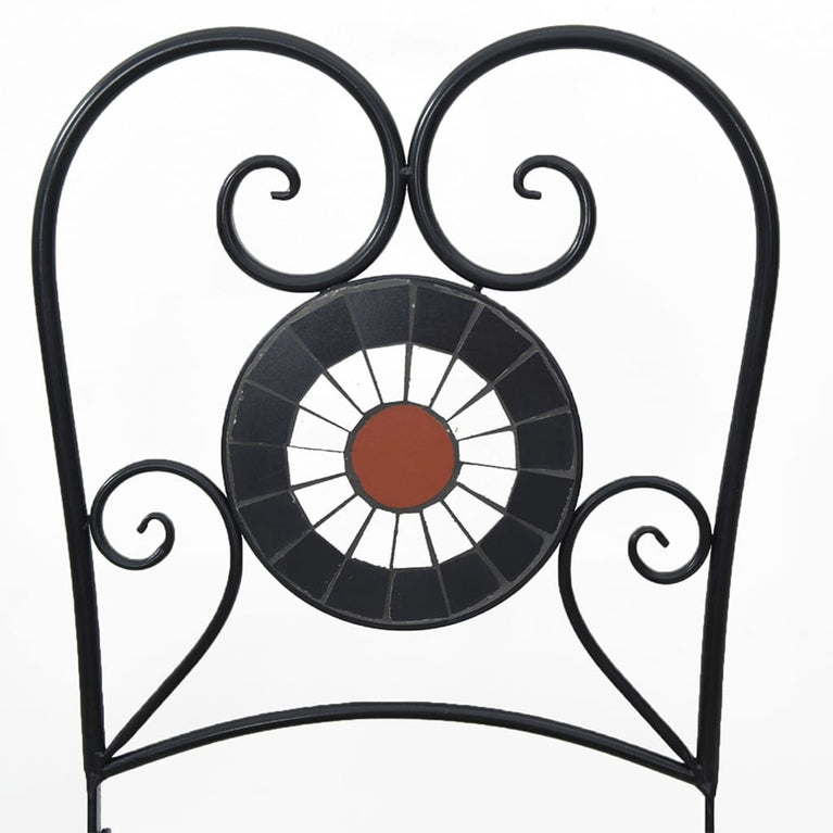 Bistrostoelen 2 st inklapbaar keramiek terracottakleurig en wit