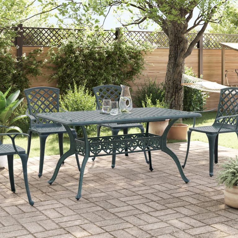 Tuintafel 150x90x72 cm gietaluminium groen