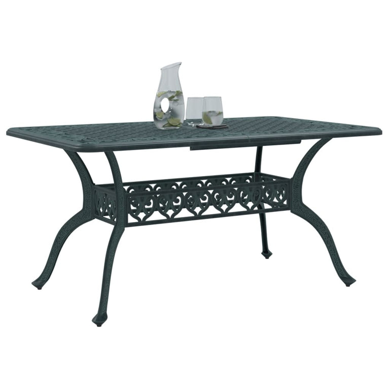 Tuintafel 150x90x72 cm gietaluminium groen