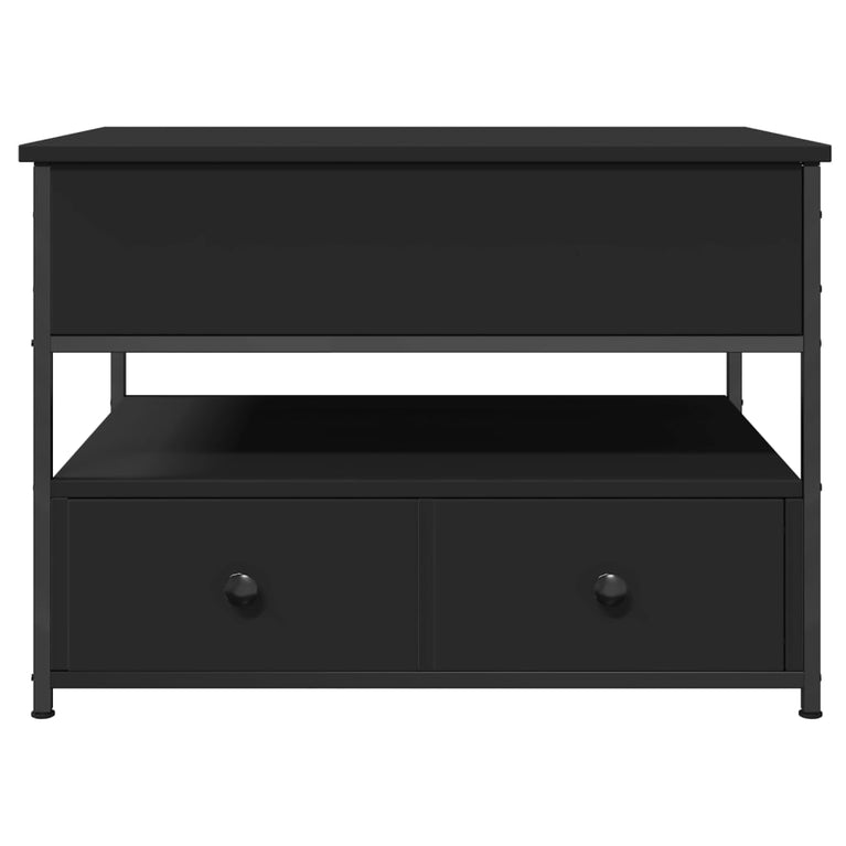 Salontafel 70x50x50 cm bewerkt hout en metaal zwart