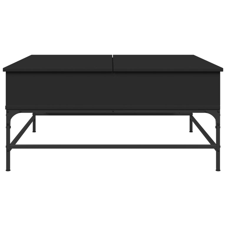 Salontafel 95x95x45 cm bewerkt hout en metaal zwart