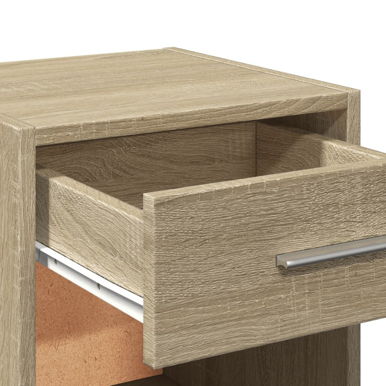 Nachtkastje 35x34x65 cm bewerkt hout sonoma eikenkleurig