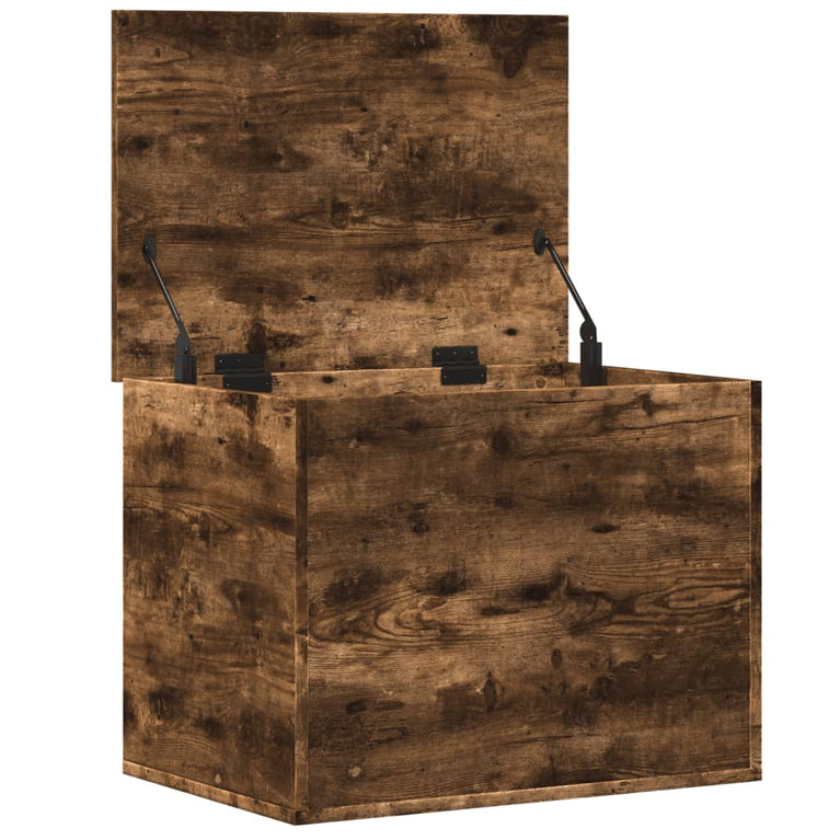 Opbergbox 60x42x46 cm bewerkt hout gerookt eikenkleurig