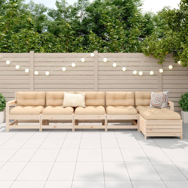 6-delige Loungeset massief grenenhout