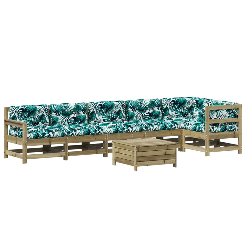 7-delige Loungeset met kussens geïmpregneerd grenenhout