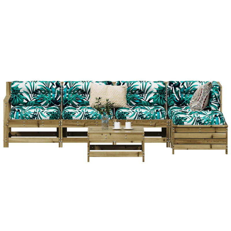 6-delige Loungeset geïmpregneerd grenenhout