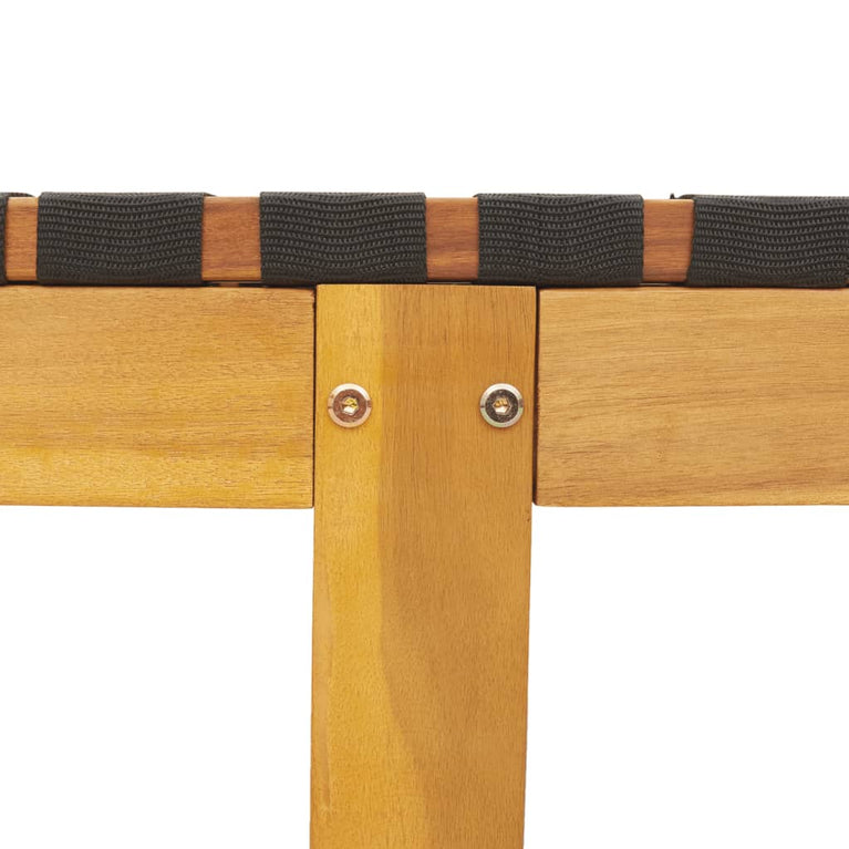 Ligbedden 2 st met tafel massief acaciahout zwart
