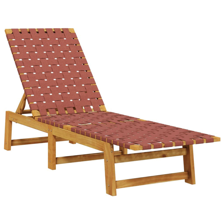Ligbedden 2 st met tafel massief acaciahout rood