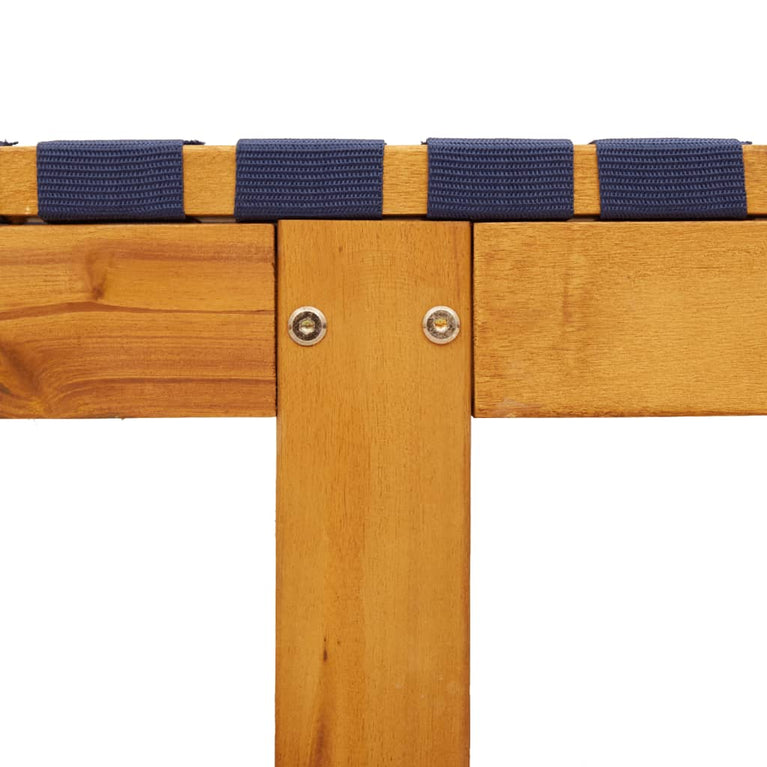 Ligbedden 2 st met tafel massief acaciahout donkerblauw