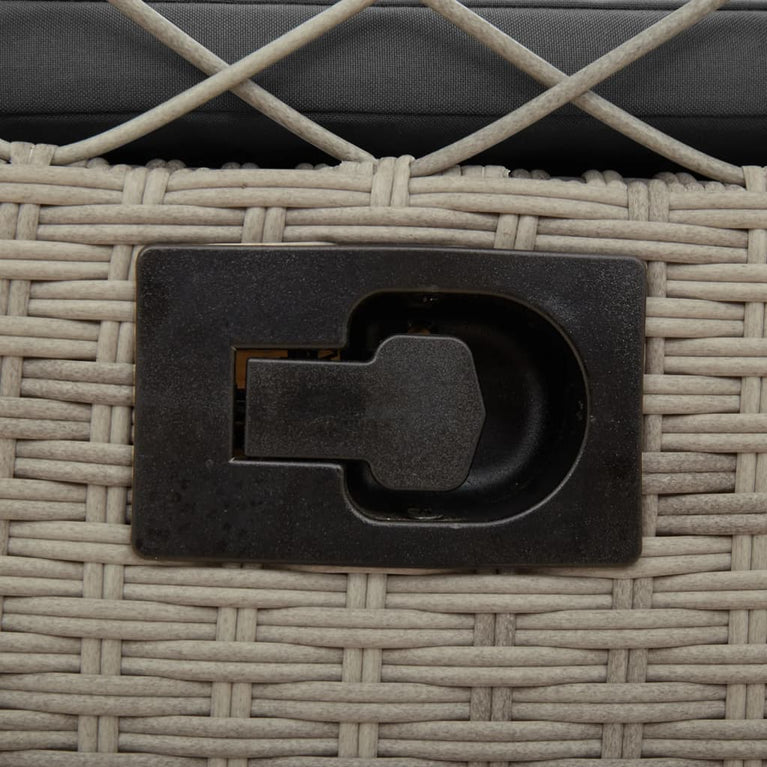 Tuinstoelen 2 st verstelbaar poly rattan lichtgrijs