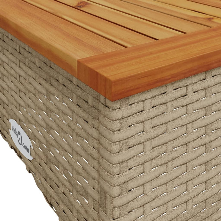 3-delige Loungeset met kussens poly rattan beige