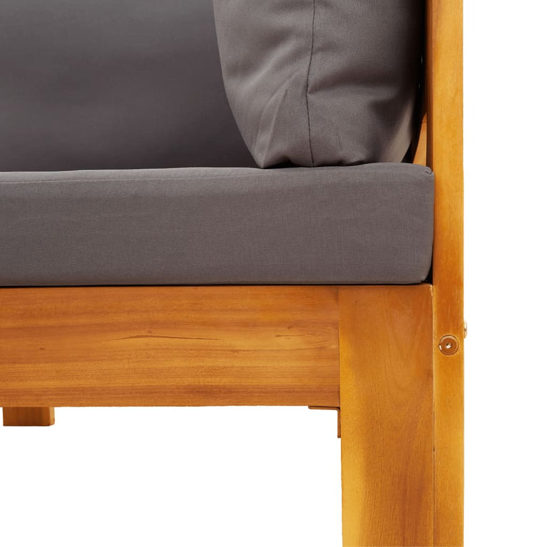 3-delige Loungeset met kussens massief acaciahout