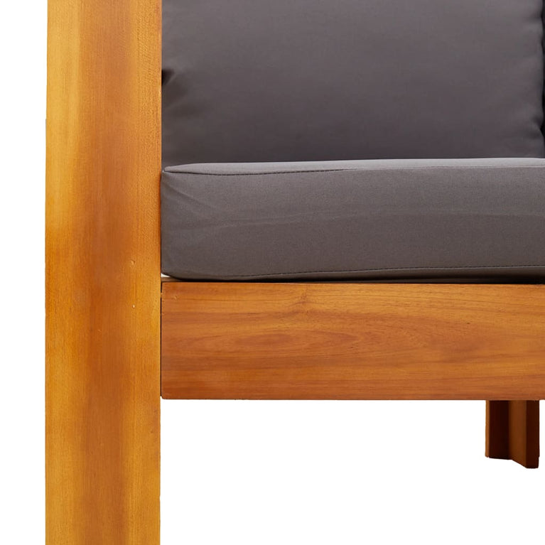 8-delige Loungeset met kussens massief acaciahout