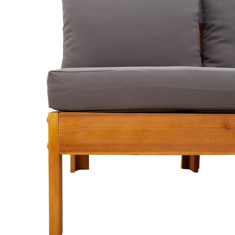 9-delige Loungeset met kussens massief acaciahout