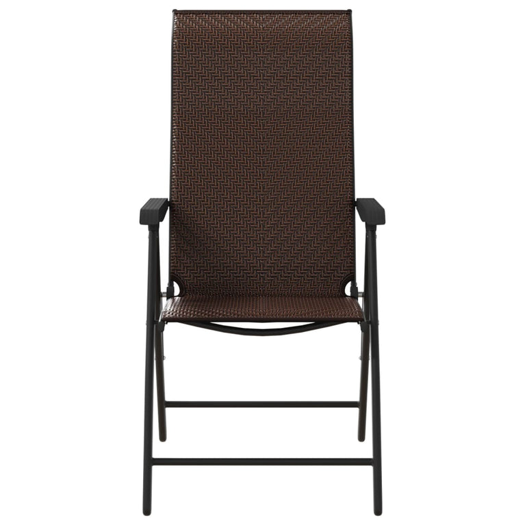 Tuinstoelen 8 st inklapbaar poly rattan bruin