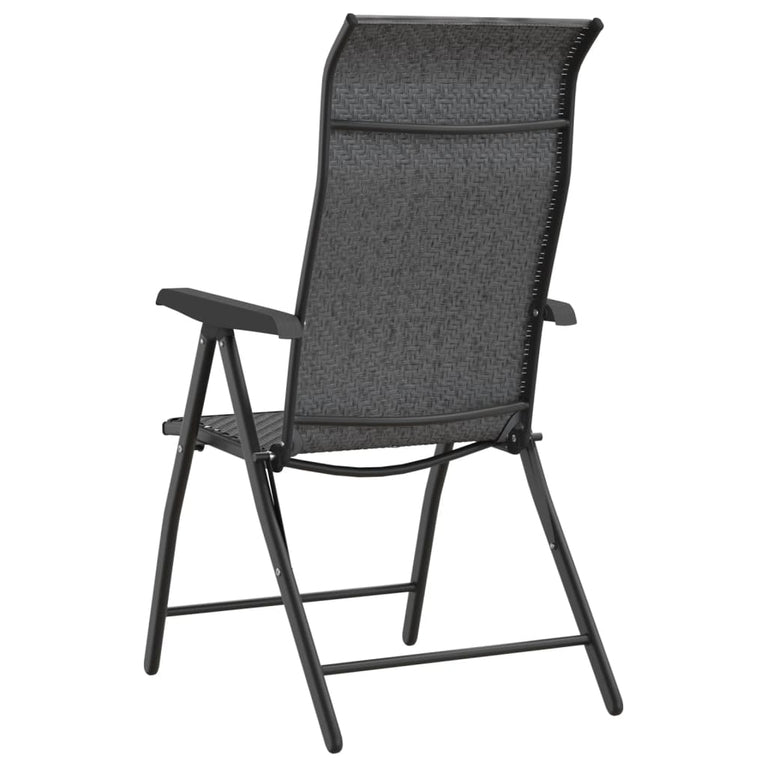 Tuinstoelen 8 st inklapbaar poly rattan grijs