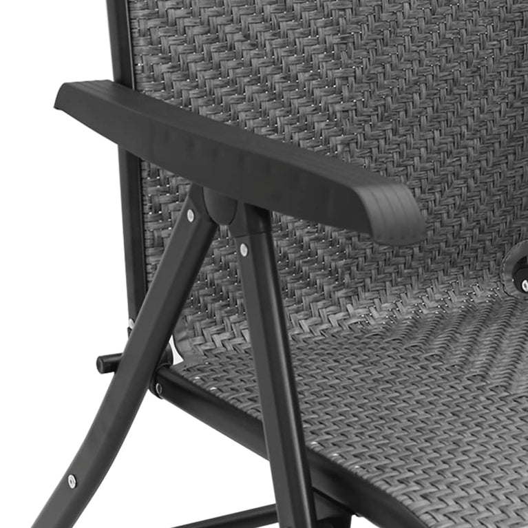 Tuinstoelen 8 st inklapbaar poly rattan grijs