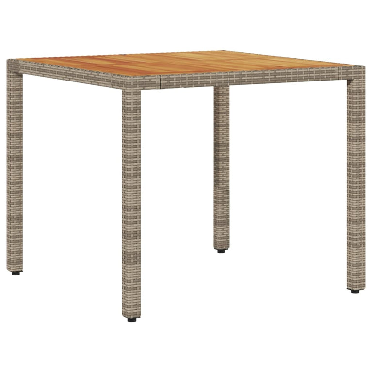 3-delige Tuinset met kussens poly rattan en acaciahout grijs