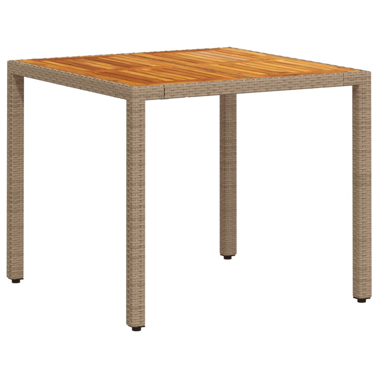3-delige Tuinset met kussens poly rattan en acaciahout beige