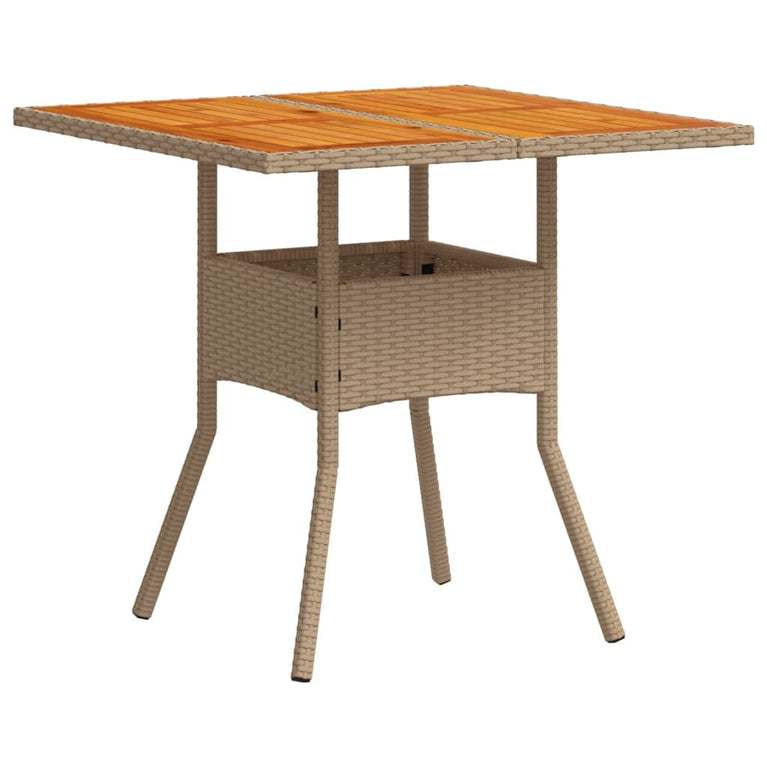 3-delige Tuinset met kussens poly rattan en acaciahout beige