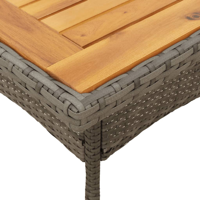 3-delige Tuinset met kussens poly rattan en acaciahout grijs