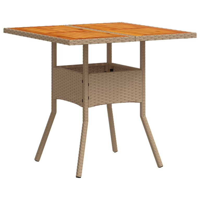 3-delige Tuinset met kussens poly rattan en acaciahout beige